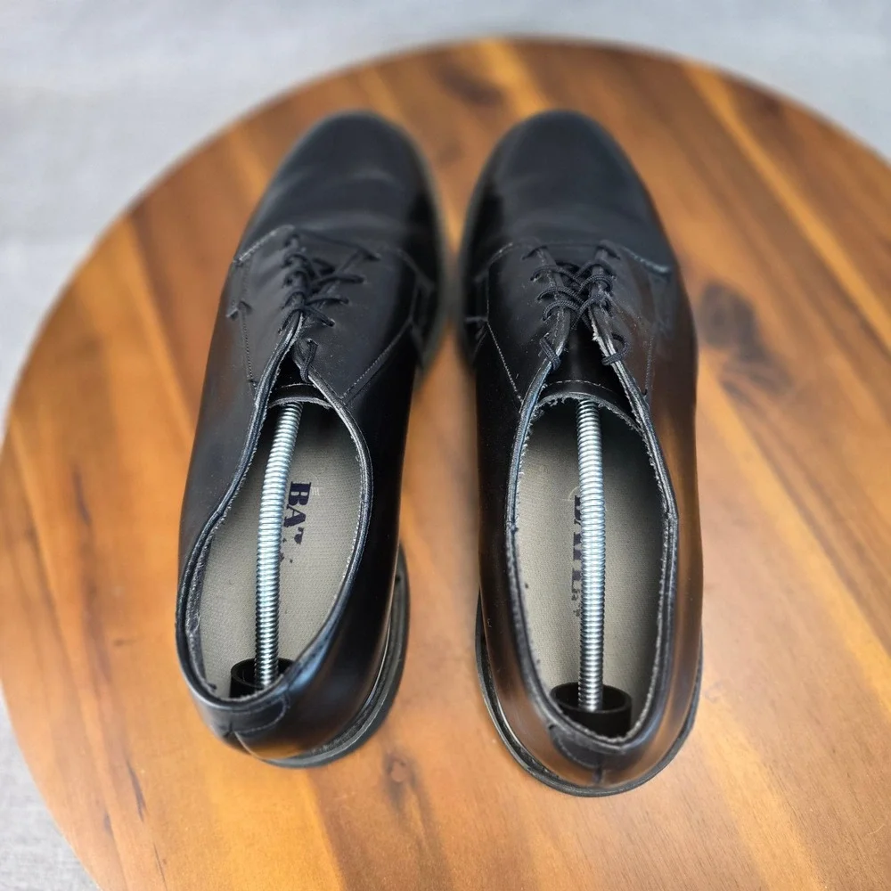 Bates Mens High Gloss Oxford Uniform Shoes Black E00968C‎ Vibram Sole Size 13 D
